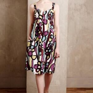 Anthropology Tabitha Abstract Floral Tank Dress Size 10